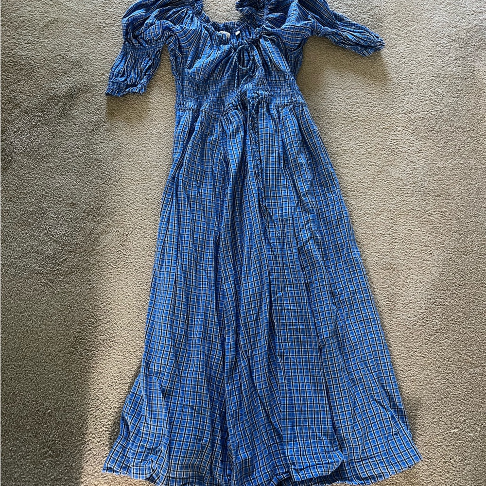 Doen Ischia Midi Dress in Cassis Check